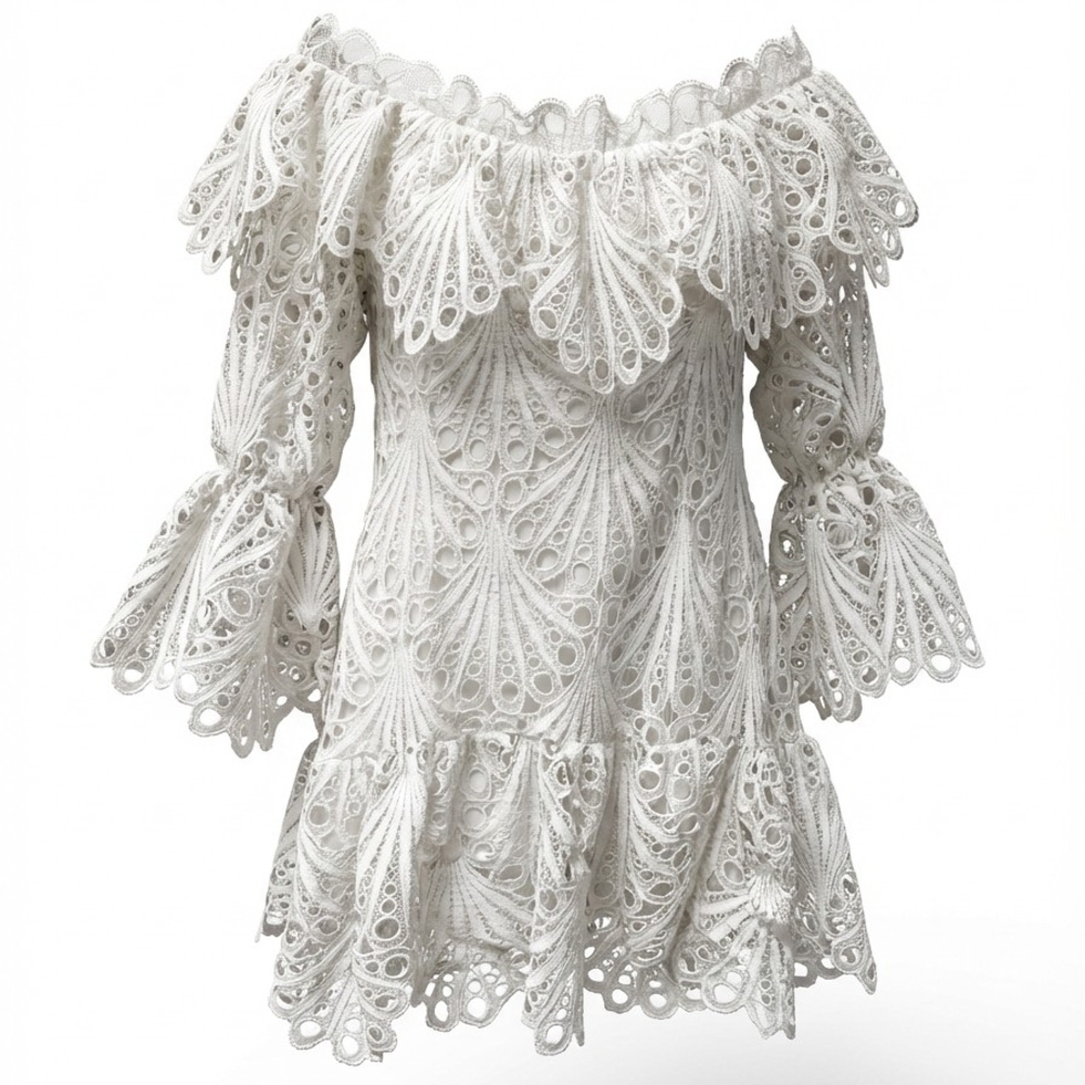 Elegant Off-Shoulder Lace Dress - Picture 4 of 4